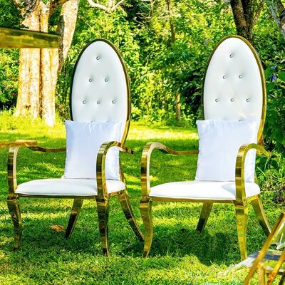 Guter Preis Moderner Edelstahl Metallthron König und Königin Stühle Hochzeit Kaiserin Stuhl für Veranstaltungen Bankette Hotels Online