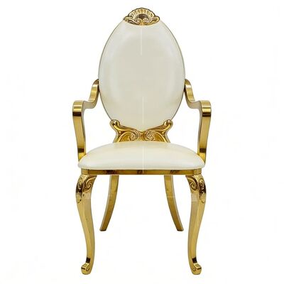 Guter Preis Moderne Luxus Gold Edelstahl Langlebiger Hochlehner Esszimmer Thronstuhl für Hotels, Außenbereiche und Wohnungen Online