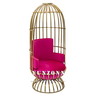 Guter Preis Luxus Hochzeitsverleih Gold Edelstahl Braut Bräutigam Stuhl Samt Thronstuhl für Hotel Hochzeitsfeier Online