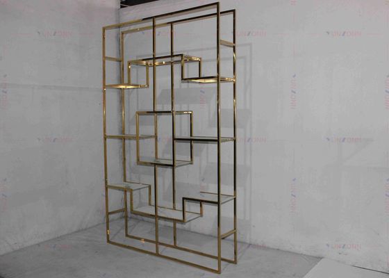 Guter Preis Edelstahl-goldenes modernes Weinregal-Kabinett-Licht-klassischer Luxus Online