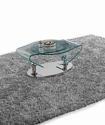 Guter Preis Spinnendes Tabellen-Edelstahl-Basis-Kaffee-Seitentabelle Glassoem Online